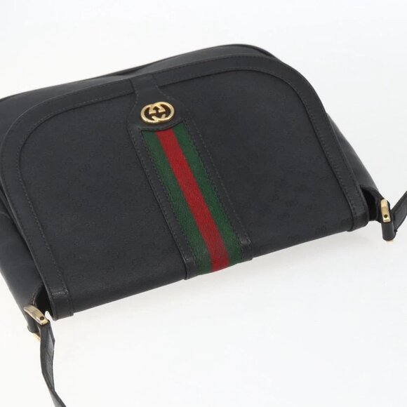 GUCCI Micro GG Supreme Web Sherry Line Bag PVC Black - Picture 7 of 16